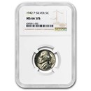 1942-P Silver Jefferson Nickel Type-2 MS-66 NGC (Full Steps) 1942-P Silver Jefferson Nickel Type-2 MS-66 NGC (Full Steps)